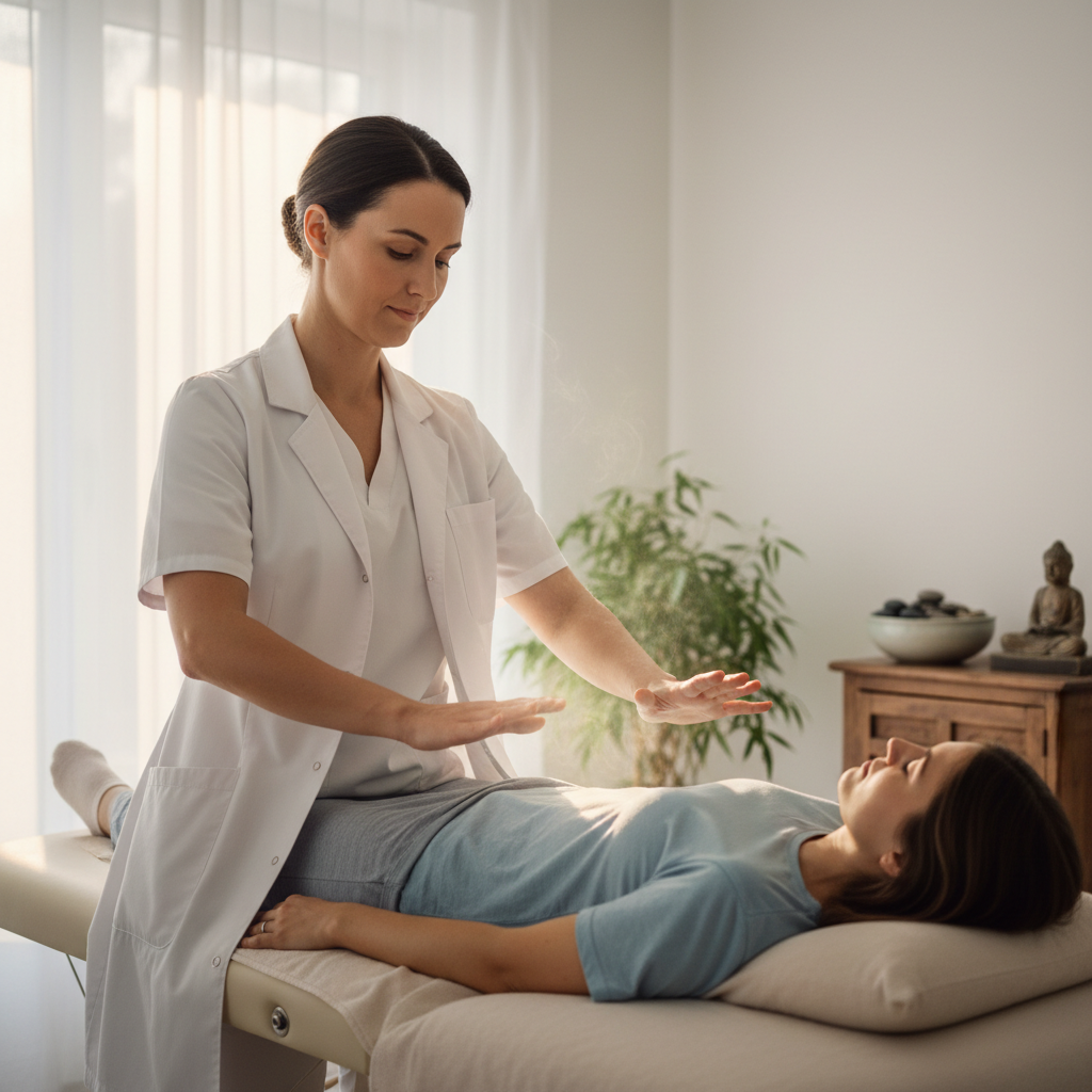 Sofia Reyes - Holistic body therapist preparing herbal treatment